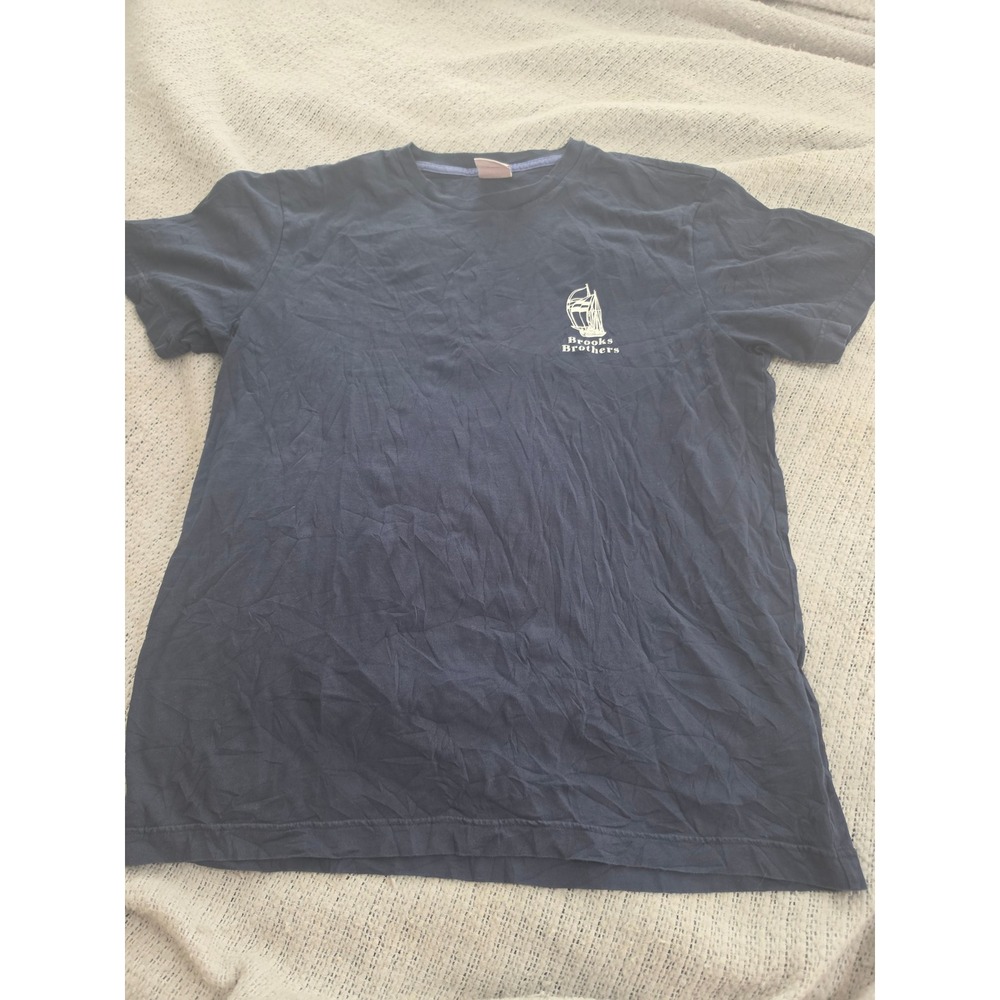Brooks Brothers 1818 Mens Navy Blue Sailboat Graphic Cotton T-Shirt Size M